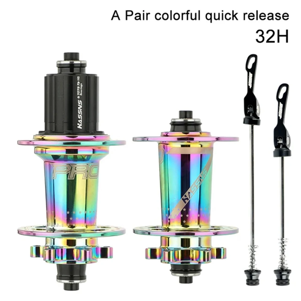 HASSNS PRO7 MTB Hub 32 ثقوب تحمل دراجة هوائية جبلية الإفراج السريع محور 32h مكعب صاخن البطانات دراجة