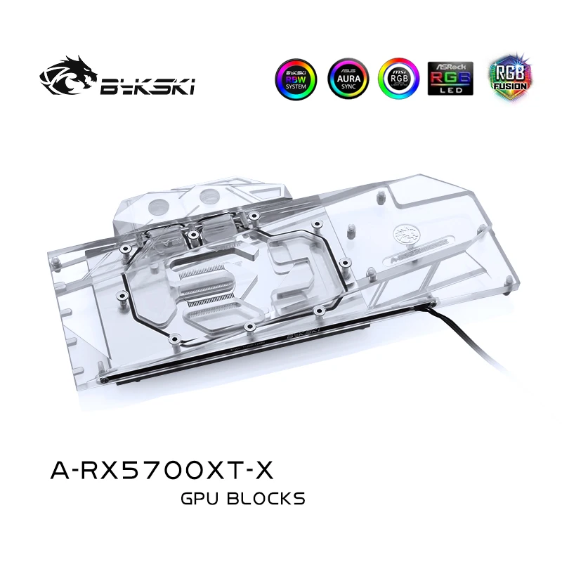 Bykski for /Reference Edition RX 5700 XT / 5700XT GPU Water Block AMD GPU Card / Full Cover Copper Radiator Block Water Cooling