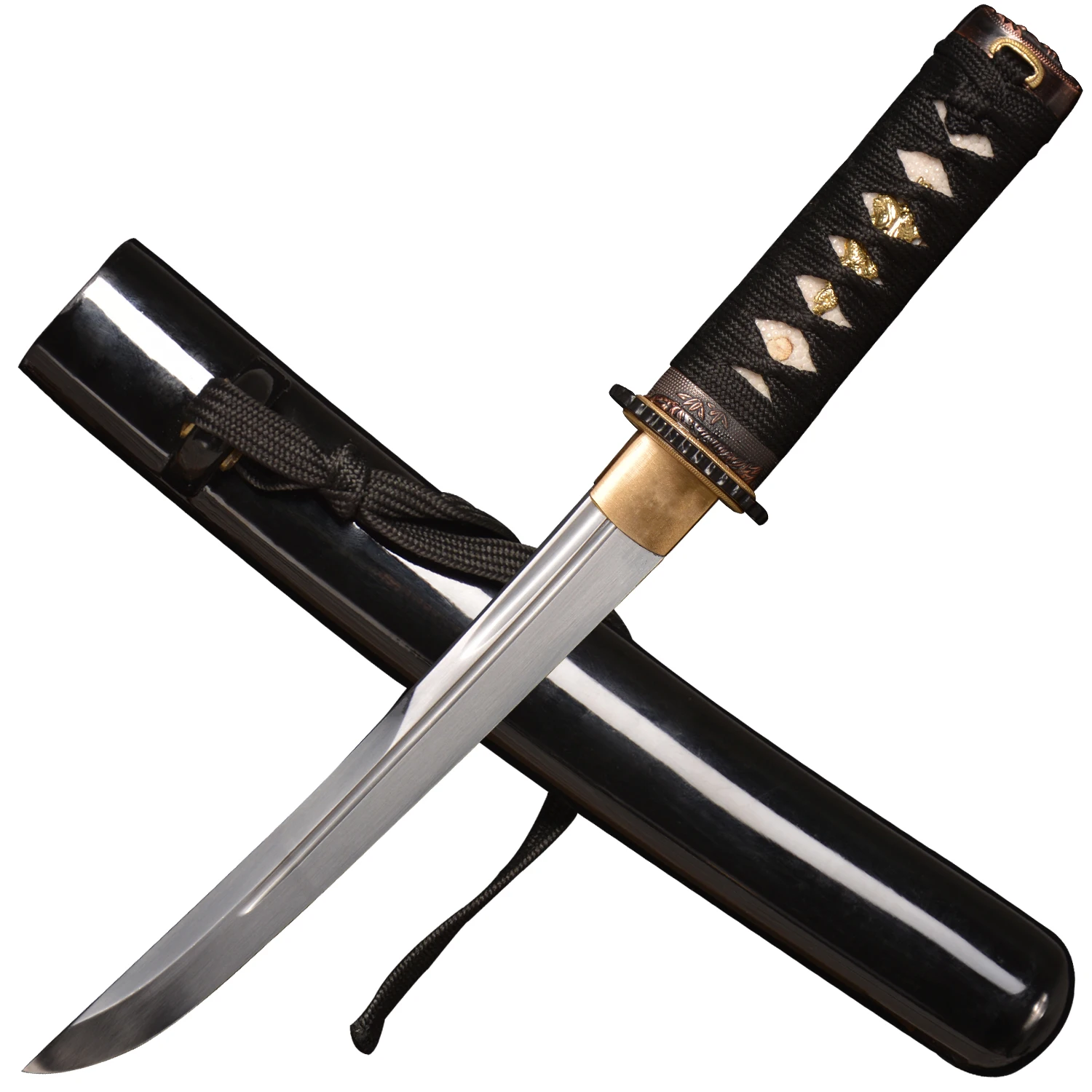 

16.53in Mini Samurai Sword/Japanese Small Sword/1045 Carbon Steel Blade/Black Sword