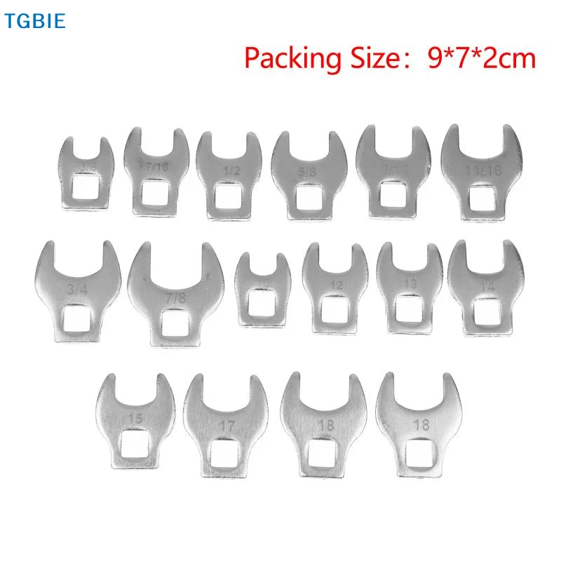 [TL]8Pcs Heavy Duty Chrome Vanadium Crowfoot Wrench Set Inch Metric Multitool For Auto Repair Garage Mechanic Work