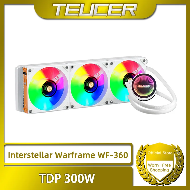 

TEUCER WF-360 CPU Cooler, 3 x 120 mm Water Cooling Radiator, PWM Pump, ARGB Fan, AMD AM5/AM4, Intel LGA2011/1700/1200/115X