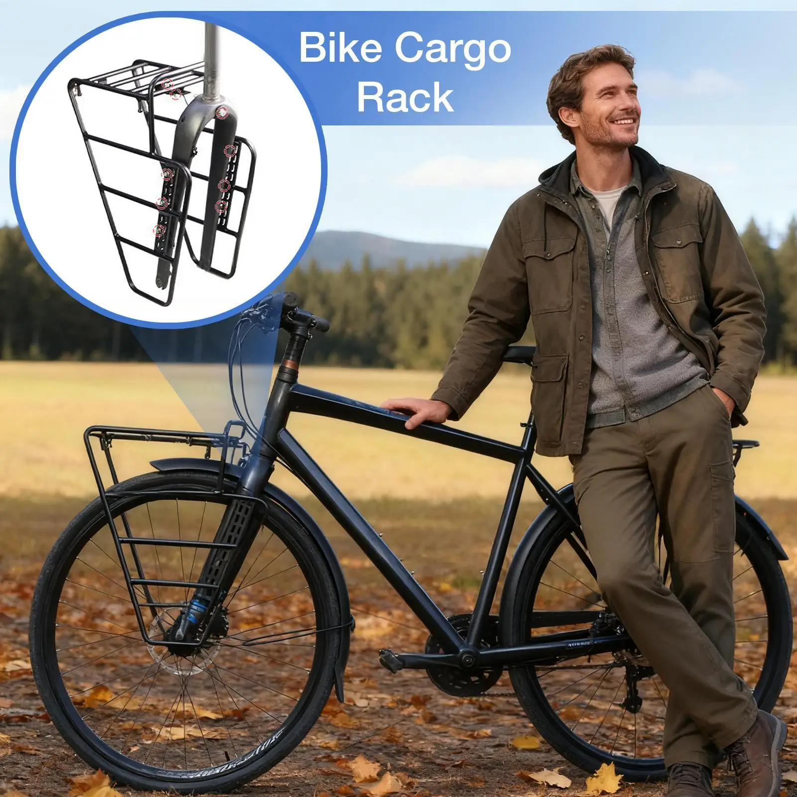 

Bike Cargo Rack Pannier Road Cycling Equipment Stand Bike Front Pannier Rack For Picnic Basket Garage Storage Scooter Electric