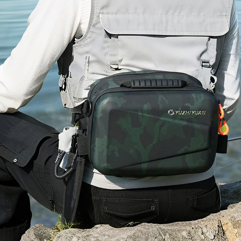 

Поясная сумка для рыбалки, новая сумка для приманок с твердым корпусом, многофункциональная дорожная сумка для пешего туризма и скалолазания, портативная легкая сумка через плечо для рыбалки