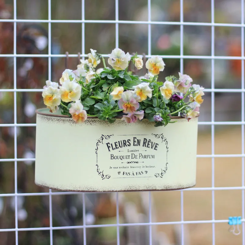 ZML wrought iron groceries Japanese flower pots Korean retro wall-mounted flower pots Bonsai