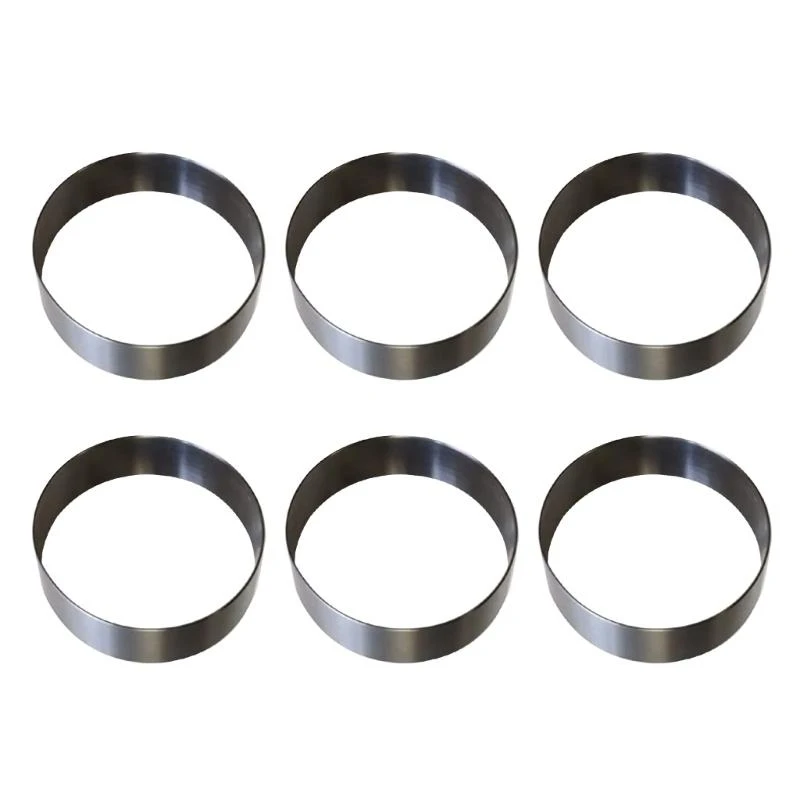 

6Pcs Stainless Steel Round Cake Rings Heat Resistant Pastries Molds for Desserts