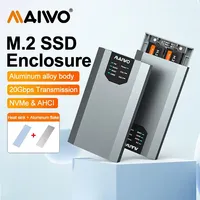 MAIWO M.2 Nvme Solid-state Mobile Hard Drive Box Copy Machine M.2 AHCI/NVMe Protocol Dual-bay Aluminum Alloy Shell with Cloning