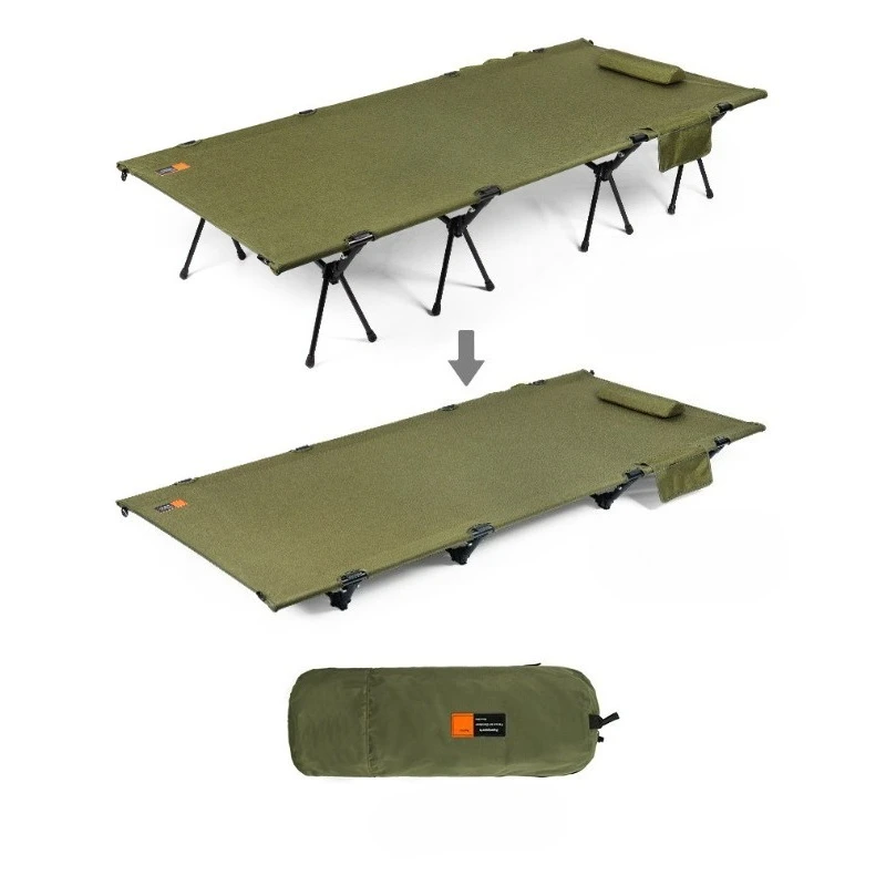 

Portable Camping Cot, Aluminum Alloy Folding Bed for Outdoor, Lightweight Guest Bed with Adjustable Height, Compact for Travel