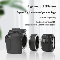 EF-EOS R Lens Adapter Electronic Auto-Focus EF to R Mount Adapter for Canon EF/EF-S Lens to EOS R Series Mirrorless Cameras