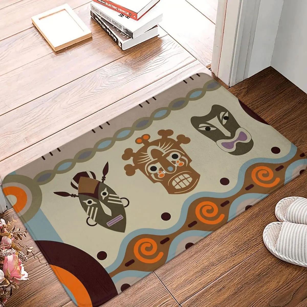 African Ethic Ornament Anti-Slip Doormat Living Room Mat Face Hallway Carpet Entrance Door Rug Indoor Decorative