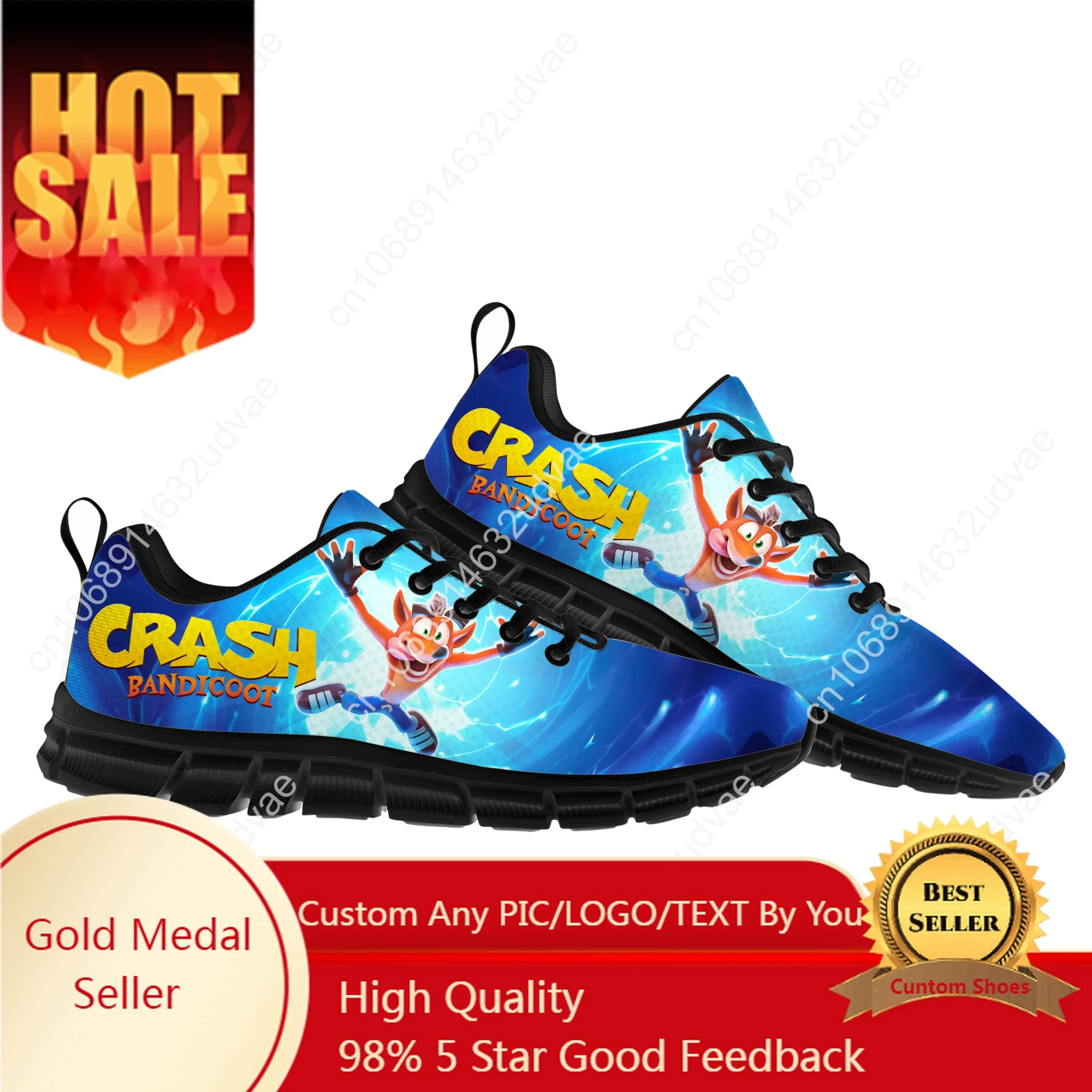

Crash Bandicoot Sneakers Mens Womens Teenager Customized Sports Shoes Casual Custom Made Shoe High Quality Couple Shoes