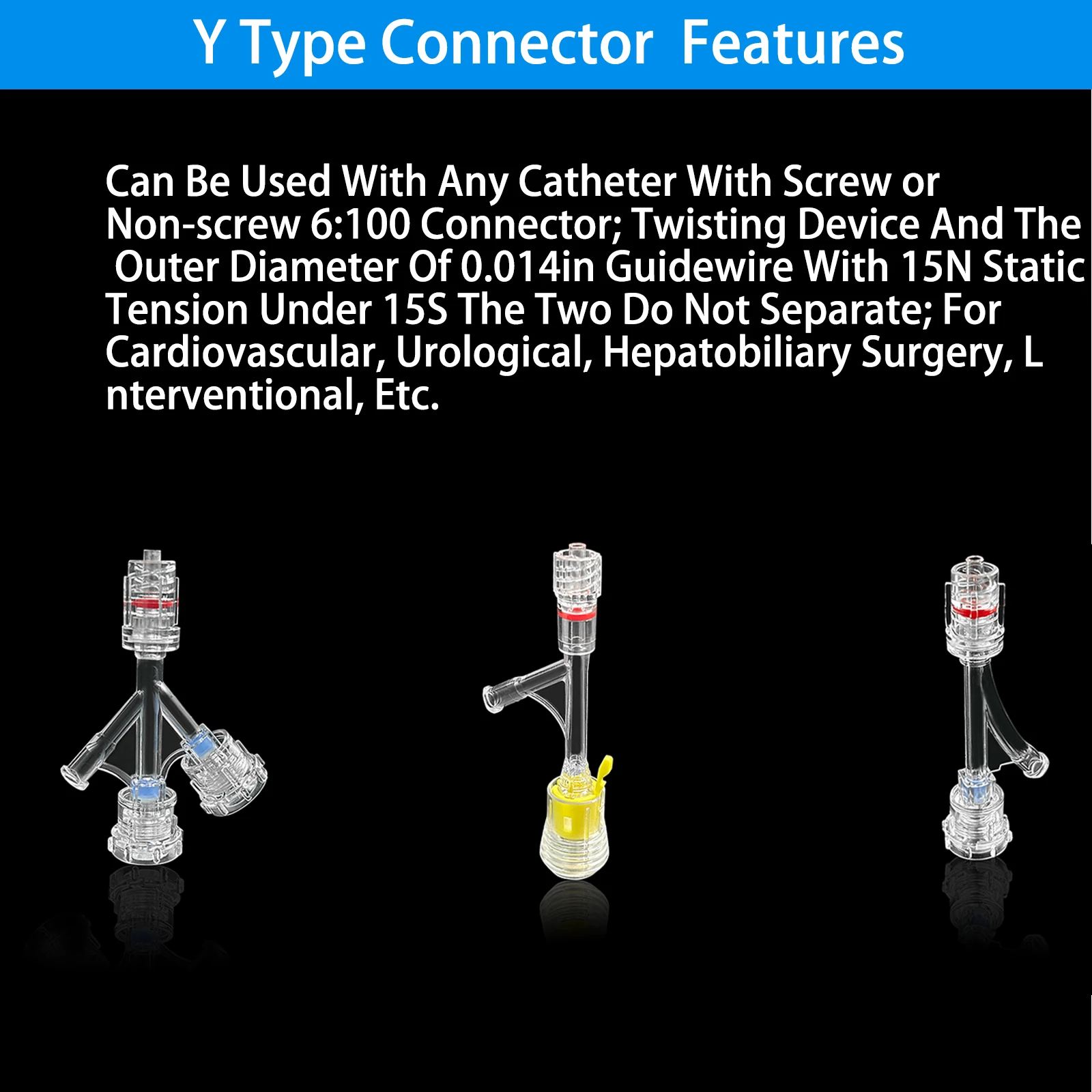 50-Piece Y-Connector Set for Ruhr Lock Connectors and Tubing Systems, for Connecting Tubing, for Medical Laboratory Use Only