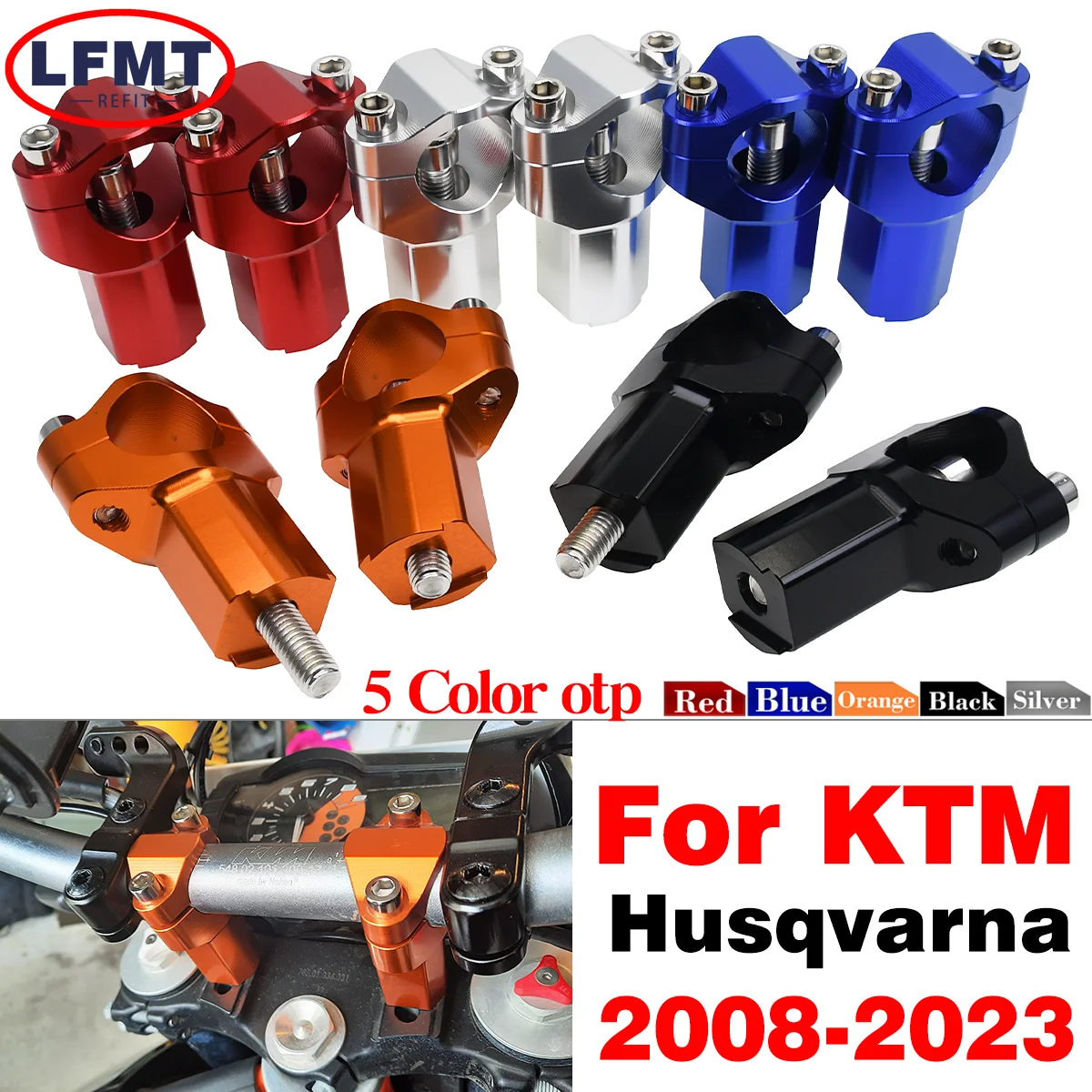 

For KTM SX SXF XC XCF XCW EXC EXCF Husqvarna TE FE TC150 250 300 350 450 500 Motorcycle 55mm CNC Handlebar Riser Bar Clamp Mount