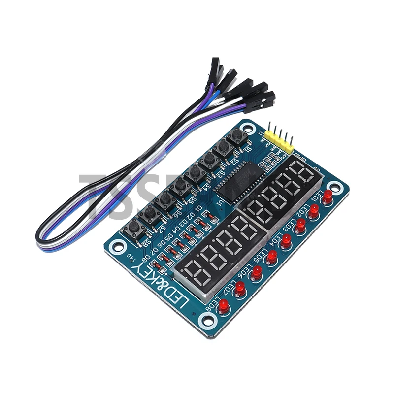 Pantalla de llave del módulo TM1638 para AVR Arduino nuevo tubo LED digital de 8 bits de 8 bits
