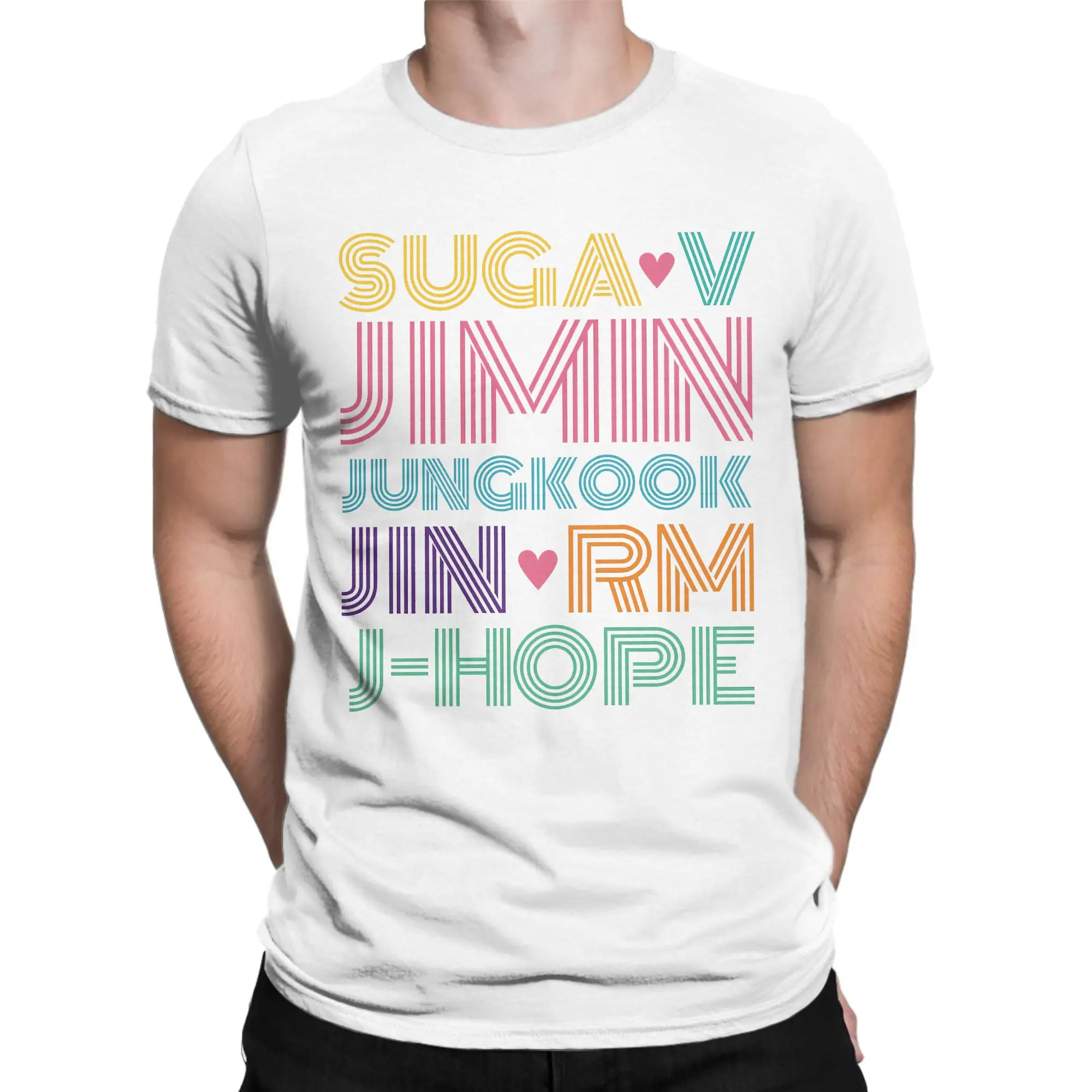 جيمين جونغ كوك J-الأمل جين سواغا V RM تي شيرت الصيف الترفيه تي شيرت رجل ملابس قطنية نقية قصيرة الأكمام الشارع الشهير التي شيرت