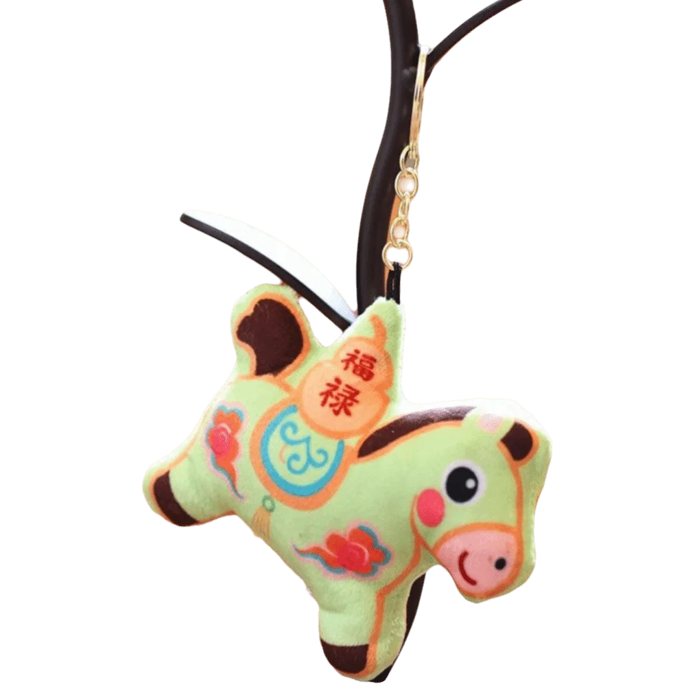 

Creative Gift Good Luck Horse Keychain Cartoon Lucky Horse Ornament PP Cotton Handbag Keychain New Year Decor