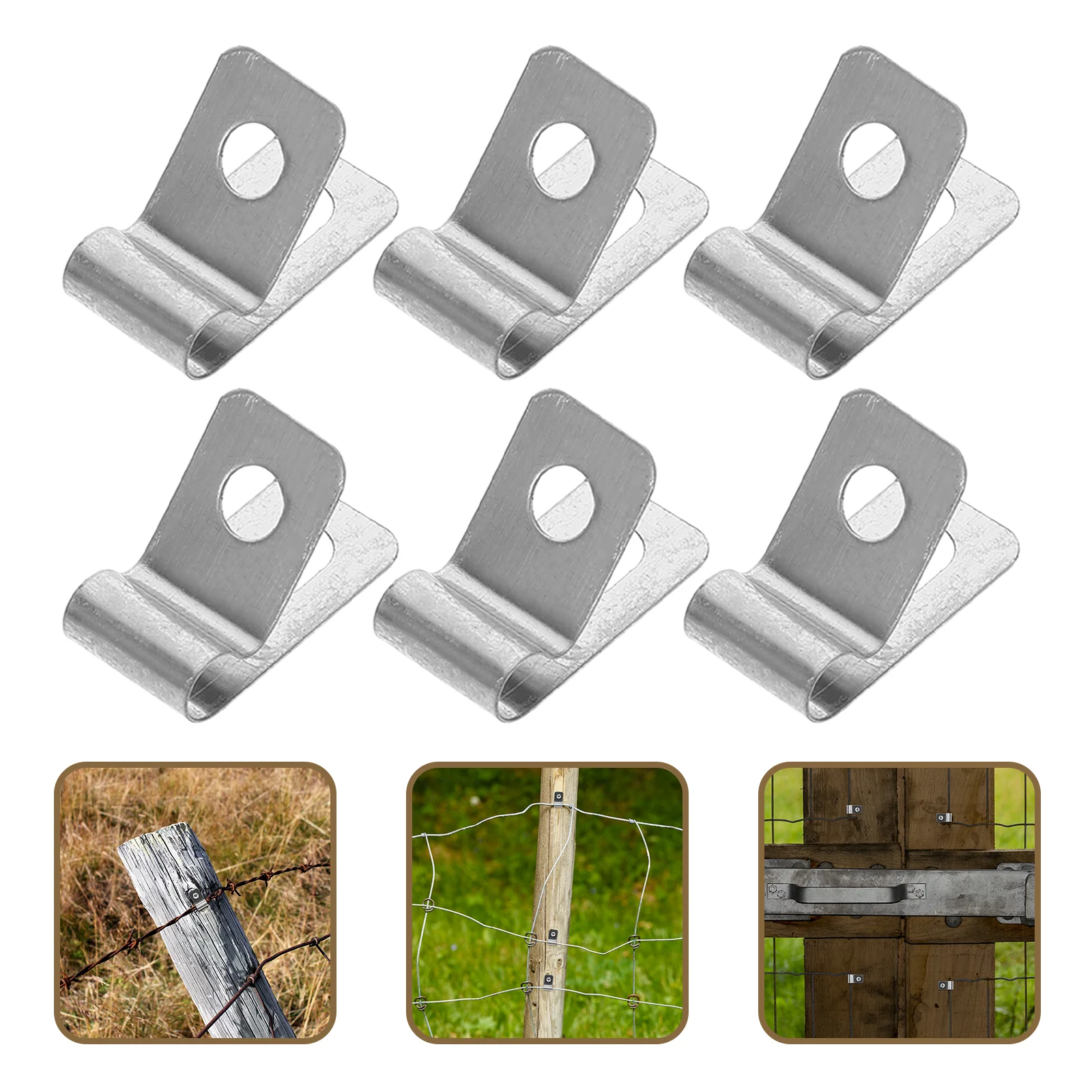 

100Pcs Stainless Steel Metal Fence Clips Heavy Duty Wire Clamps Securing Fencing Wire to Wood Metal Livestock Enclosures