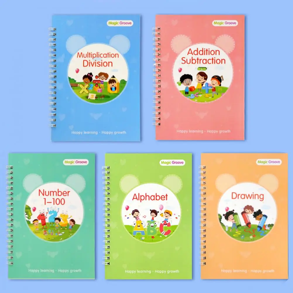 Calligraphy Copybook Practice Workbooks Enhance Children's Handwriting Skills with Reusable Grooved Copybook Set for School