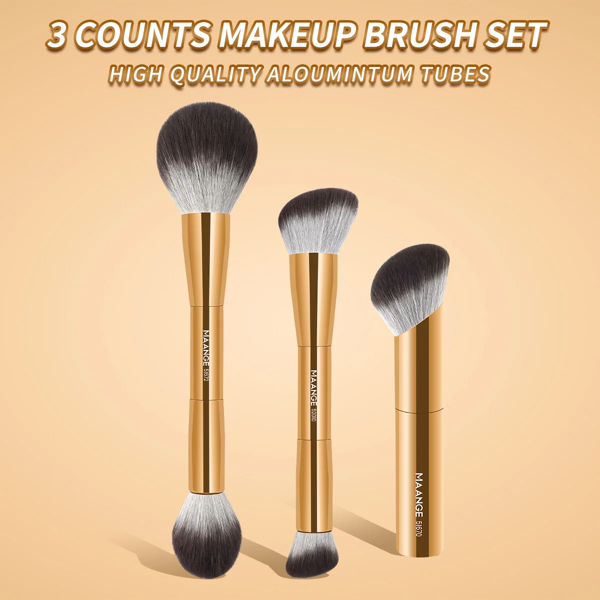 MAANGE Makeup Brush Set Foundation Concealer Powder Blush Double Head Brush Kabuki Blending Cosmetic Beauty Tool for Face Makeup