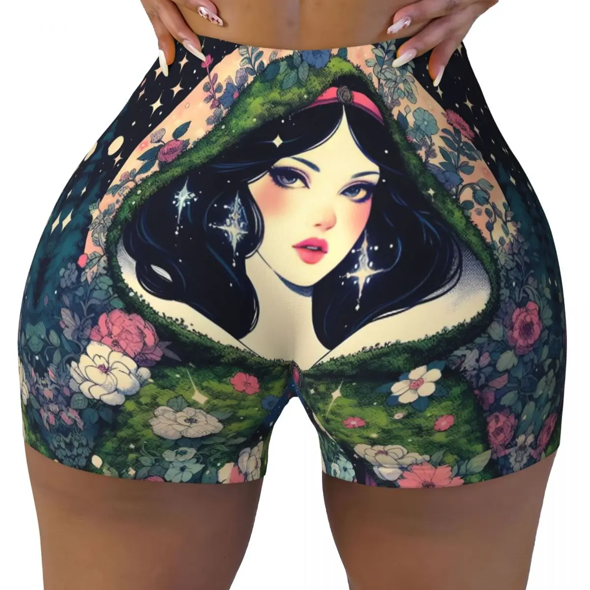 

Custom Snow White And The Seven Dwarfs Volleyball Biker Gym Shorts Women's Athletic Workout Yoga Shorts