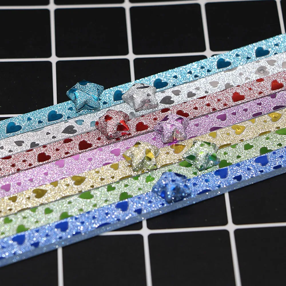 ستار شرائط الورق اوريغامي نجوم ورقة كرافت اليدوية ستار ورق قابل للطي حساسية محظوظ الكرتون ستار ورق قابل للطي لتقوم بها بنفسك الفنون #5