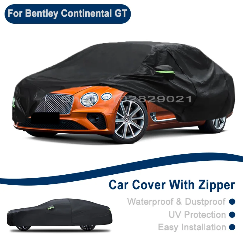 

Outdoor Full Vehicle Cover For Bentley Continental GT - Side Zipper Design, Waterproof Dustproof Sun Protection Car Cover