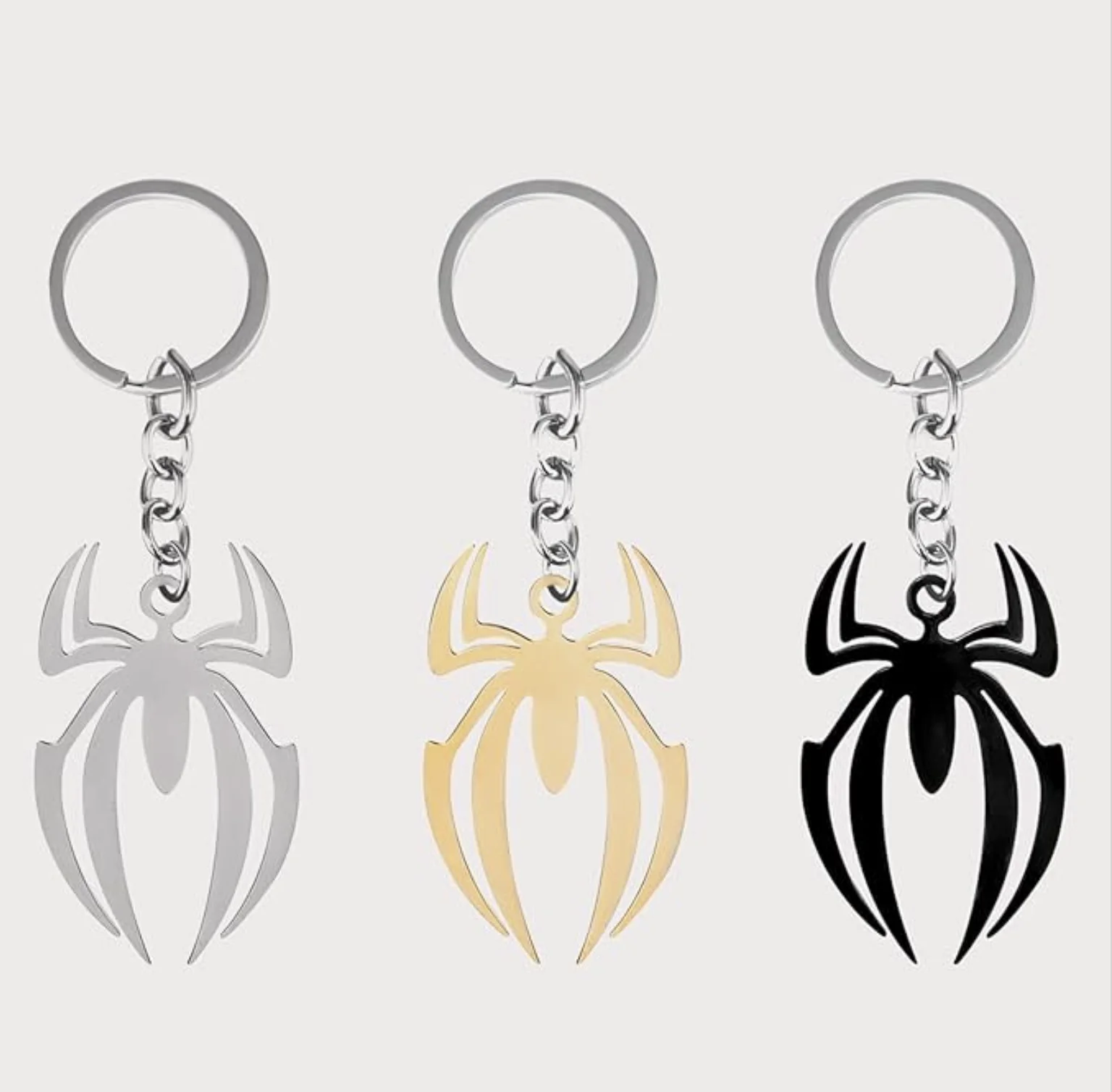 Spider Keychain Car Metal Keyring Hanging Ring Gift