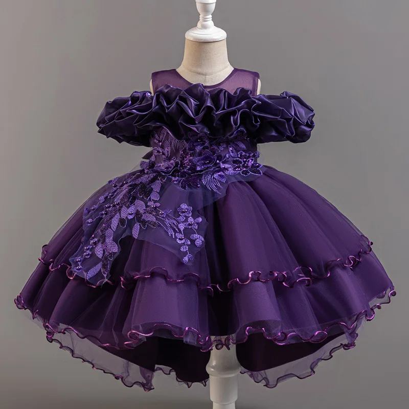 3-10 Years Teenagers Girls Dress Summer Sequins Sleeveless Kids Wedding Dresses Birthday Party Performance Costumes For Girl
