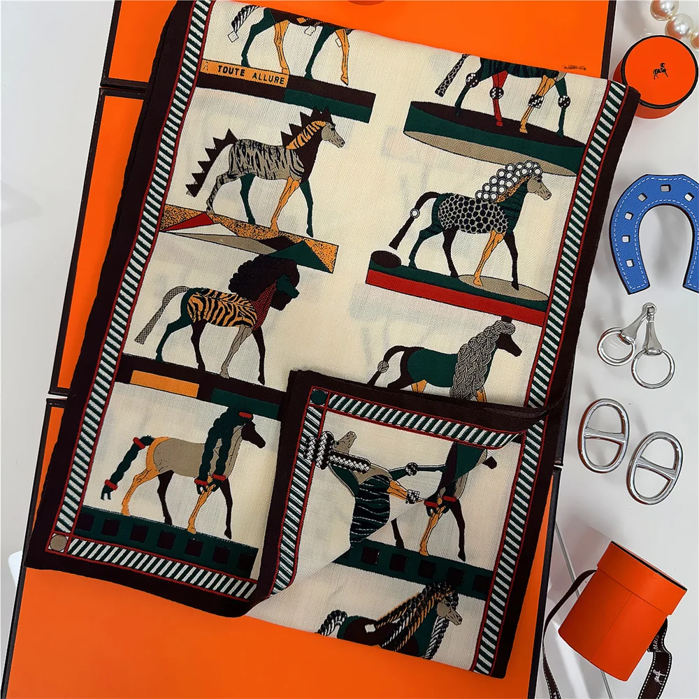 30 % Seide, 70 % Kaschmir-Schal für Damen, handgerollt, bedruckt, lange Schals, Wickel, Bandana, große Tücher, Hijabs, weibliche Foulards, 160 x 32 cm – Detail 8