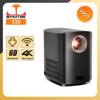 BYINTEK X20 휴대용 미니 LED 스마트 안드로이드 와이파이 홈 시어터 비디오 프로젝터, 풀 HD 1080P 4k 시네마 스마트폰용, 신제품