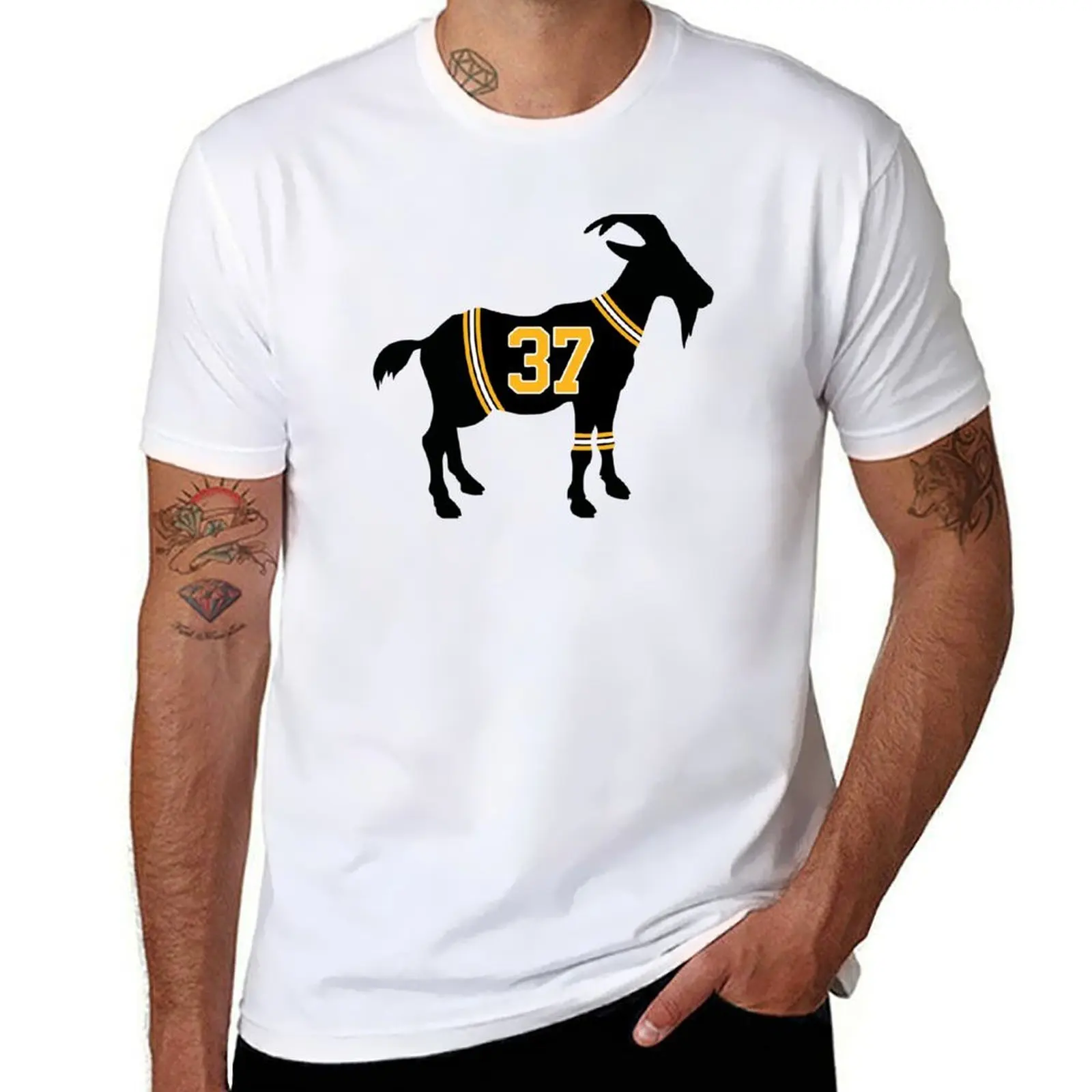 

Patrice Bergeron GOAT T-Shirt mens graphic t shirts t shirt for man 100 percent cotton T-Shirt
