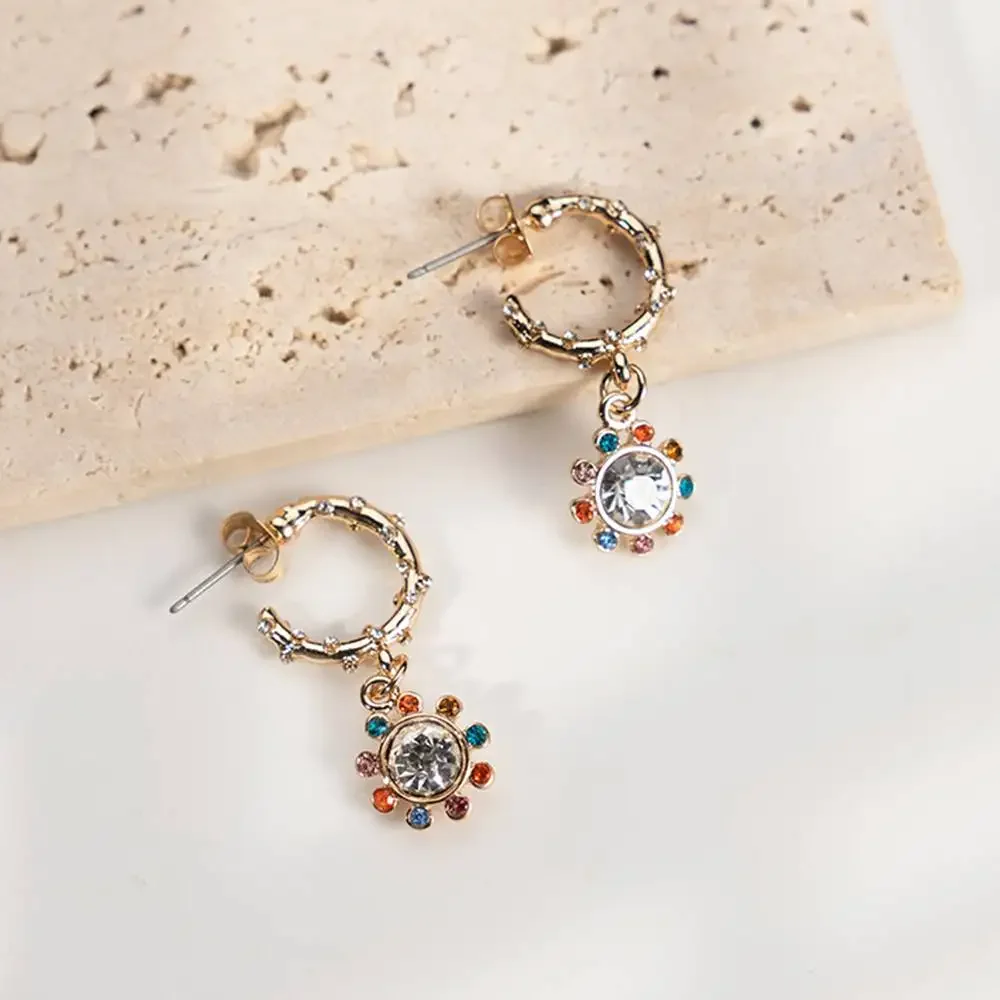 

Fashion Autumn Thanksgiving Earrings Colorful Flower Daisy Alloy fine jewelry earrings for Women Jewelry Gifts Girls Accessories