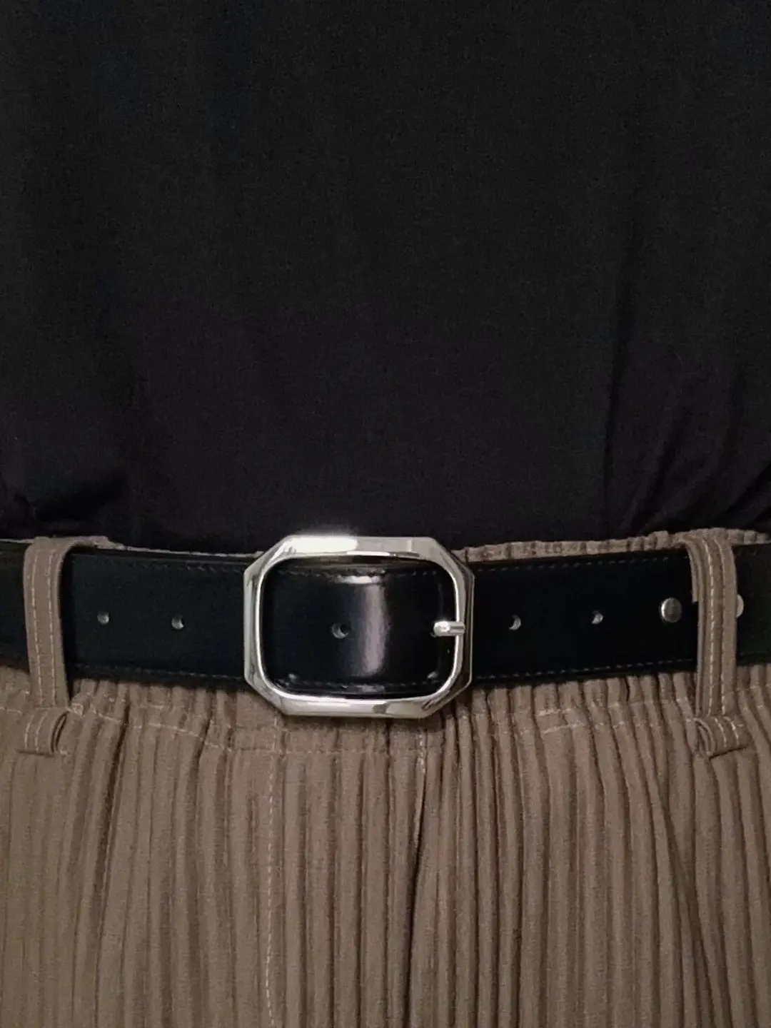 VUJA limited 3.5CM pure cowhide handmade belt simple black leather belt