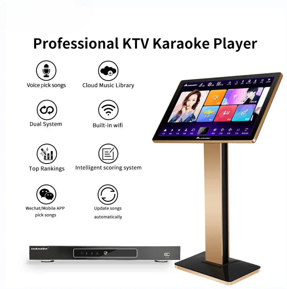 New Set KV-V503 Karaoke Player Set 2TB HDD KTV Chinese Karaoke Machine with Wireless Microphone Professional Karoake System