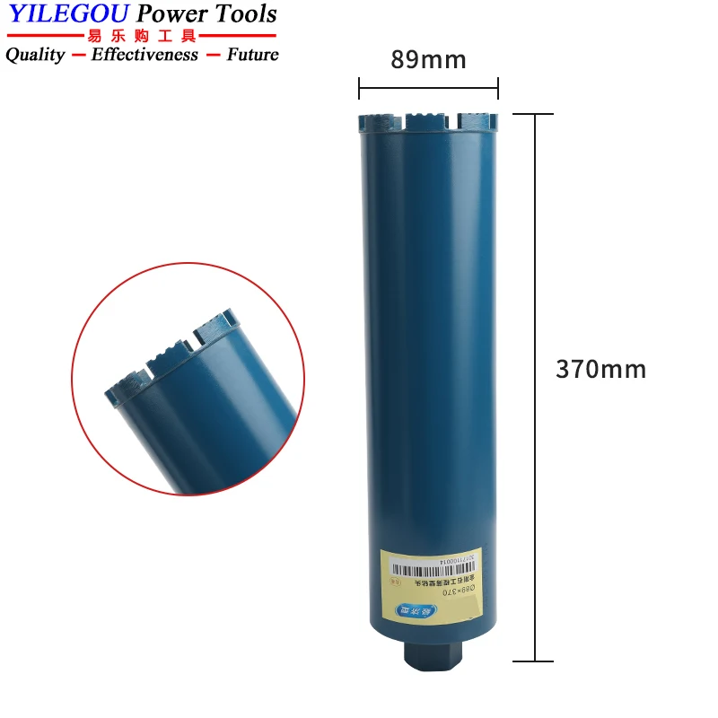 25 27 32 40 51 56 63 76 112 120 127 mm Diamantbohrer. 370 450 mm trockener Diamant-Kernbohrer. 20–132 mm Lochbohrer für Wasserbeton.
