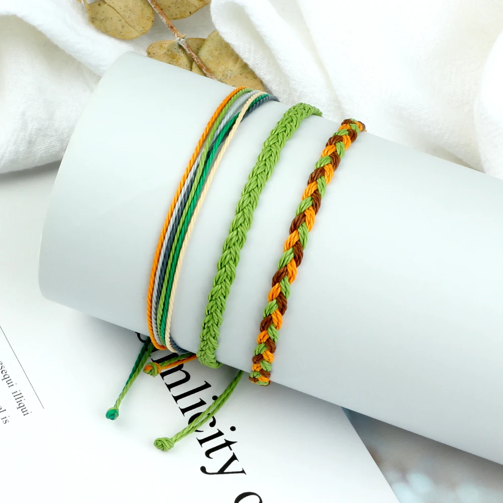 3Pcs/set Waterproof Wax Thread Braided Bracelets Women Men Handmade Multicolor Tibetan Buddhist Bracelet Friendship Yoga Jewelry