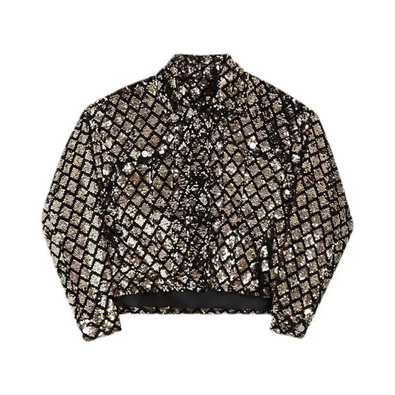 LUZHEN Splicing Sequins Design Trendy High Street Short Jackets Original Spring Men\'s Stylish Korean Reviews Many Clothes LZ7772