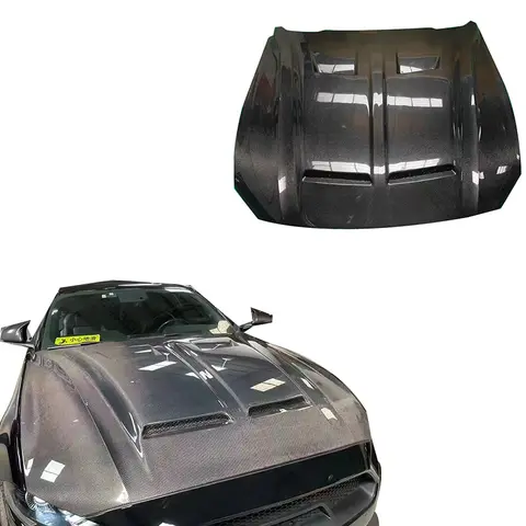 Cappa in fibra di carbonio Super Snake per cappe motore per sistemi carrozzeria auto Ford Mustang 2018-2023