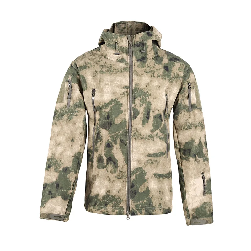 

Men's fleece waterproof overalls biking mountaineering soft shell camouflage tactical outdoor camouflage charge suit