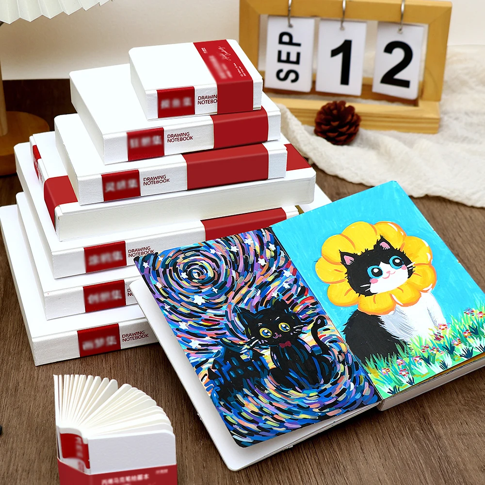 58 Sheets Thickened Drawing Book, Watercolor Drawing Blank Portable Acrylic Marker Drawing Book, Sketch Sketchbook