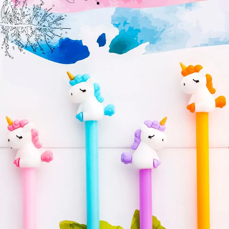 24Pcs Wholesale creative cartoon fat unicorn gender-neutral pen, student learning stationery