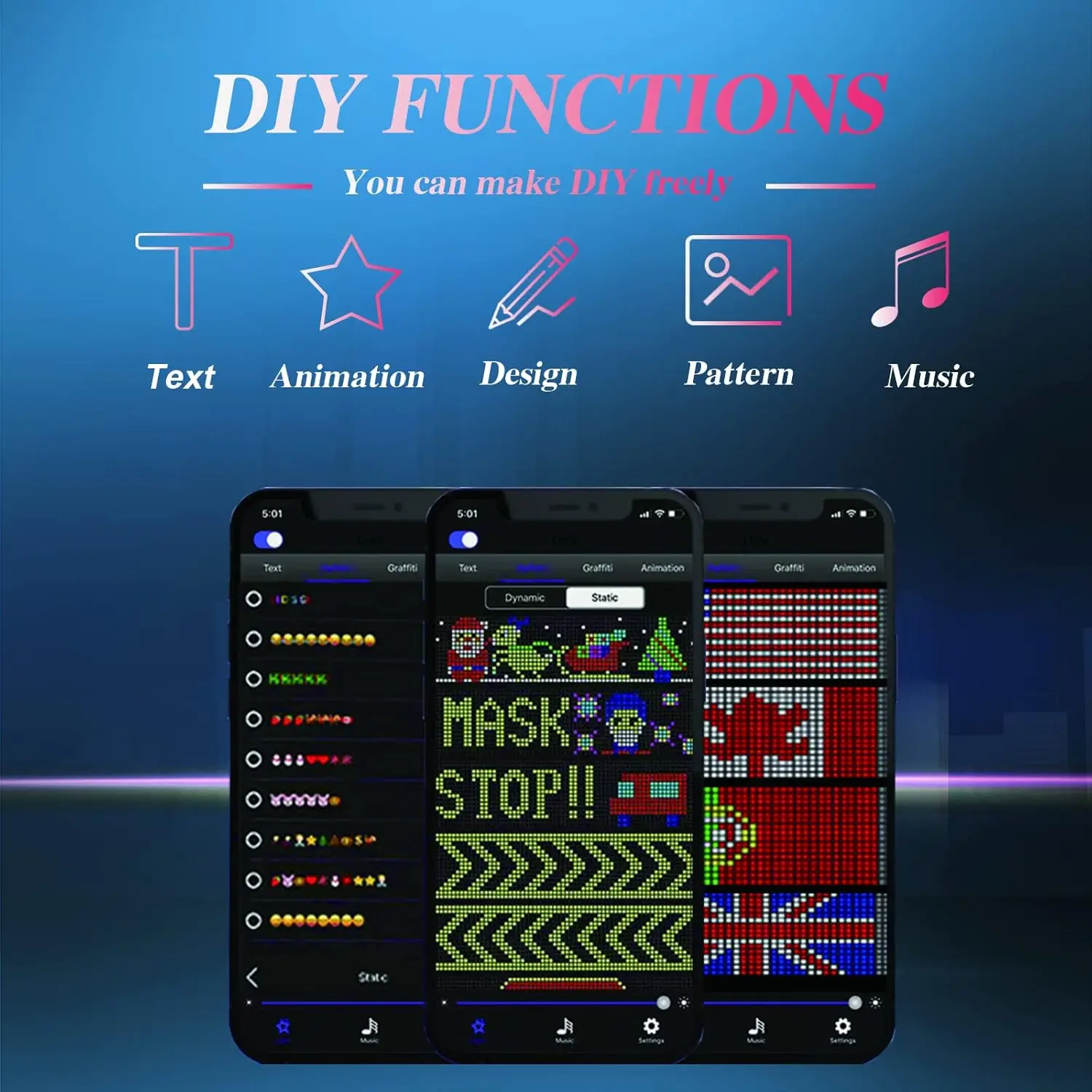 Smart LED Sign, Car Sign by Bluetooth APP,Flexible and Scrolling LED Matrix Panel, LED Display Board for Shop, Bar, Store