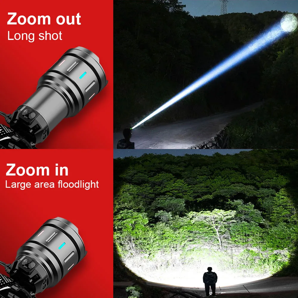 1000000LM Most Powerful Sensor 800W Headlamp Rechargeable Head Flashlight Long Range 3000M Fishing Lantern Head LED Light