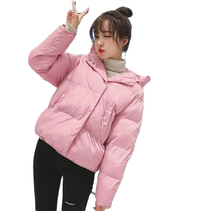 Fashion Short Women's Cotton Overcoat Parka 2023 New Autumn Winter Jacket Korean Style Loose Hooded Warm Down Cotton Coat Female