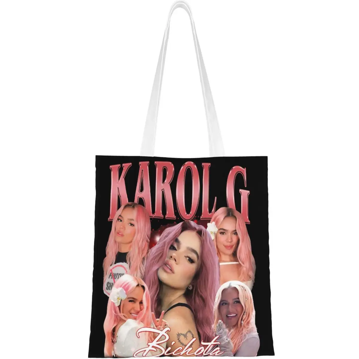 90s Bootleg Karol G Bichota Tour Merch Canvas Tote Bag for Women Daily Manana Sera Bonito Casual Bags Handbang