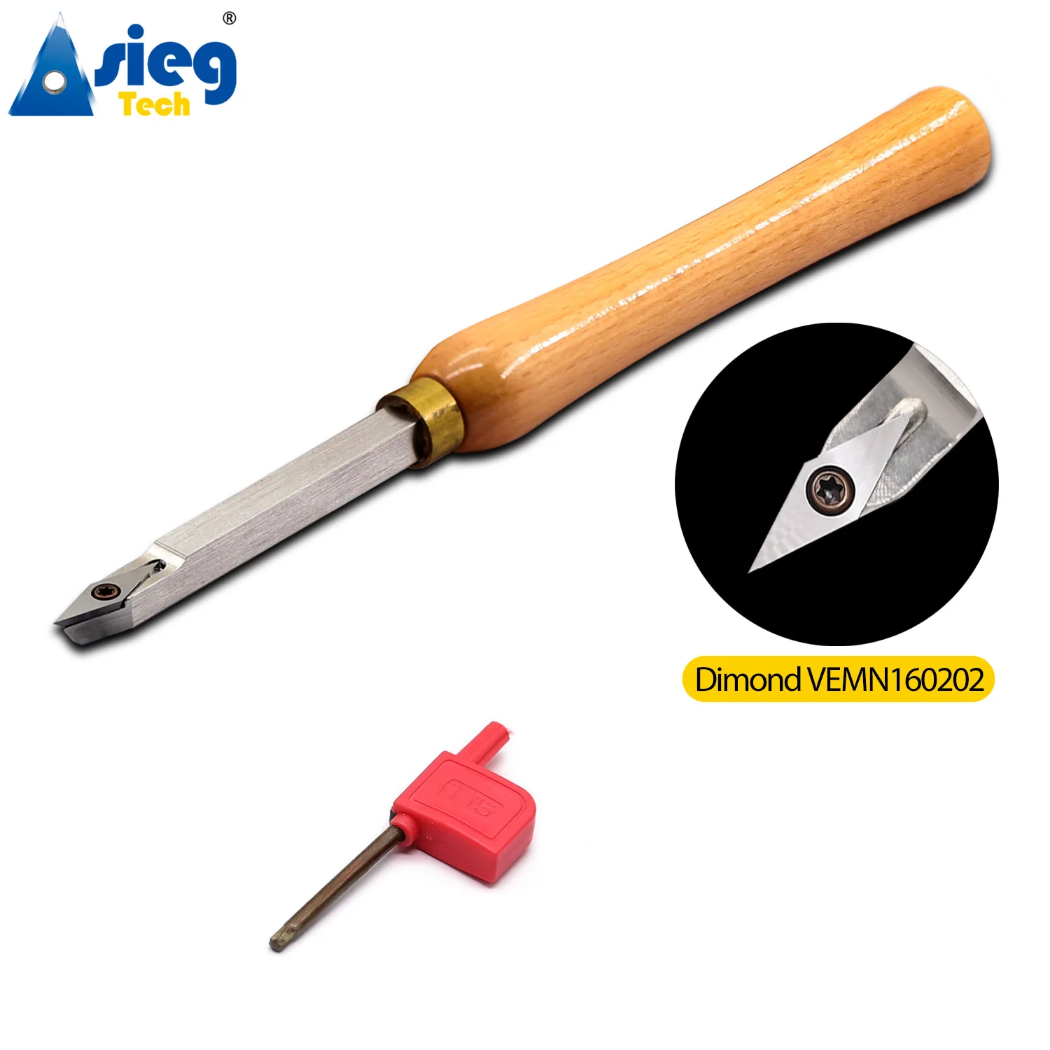 Woodturning Tools Grooving Tool Swan Neck Hollower Woodturning Tool Carbide Inserts Blades Aluminum Handle for Finisher Wood DIY