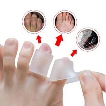 6Pcs/3Pairs Silikon Gel Wenig Toe Rohr Hühneraugen Blasen Corrector Pinkie Protector Gel Bunion Hülse Kappe Knochen brace Unterstützung