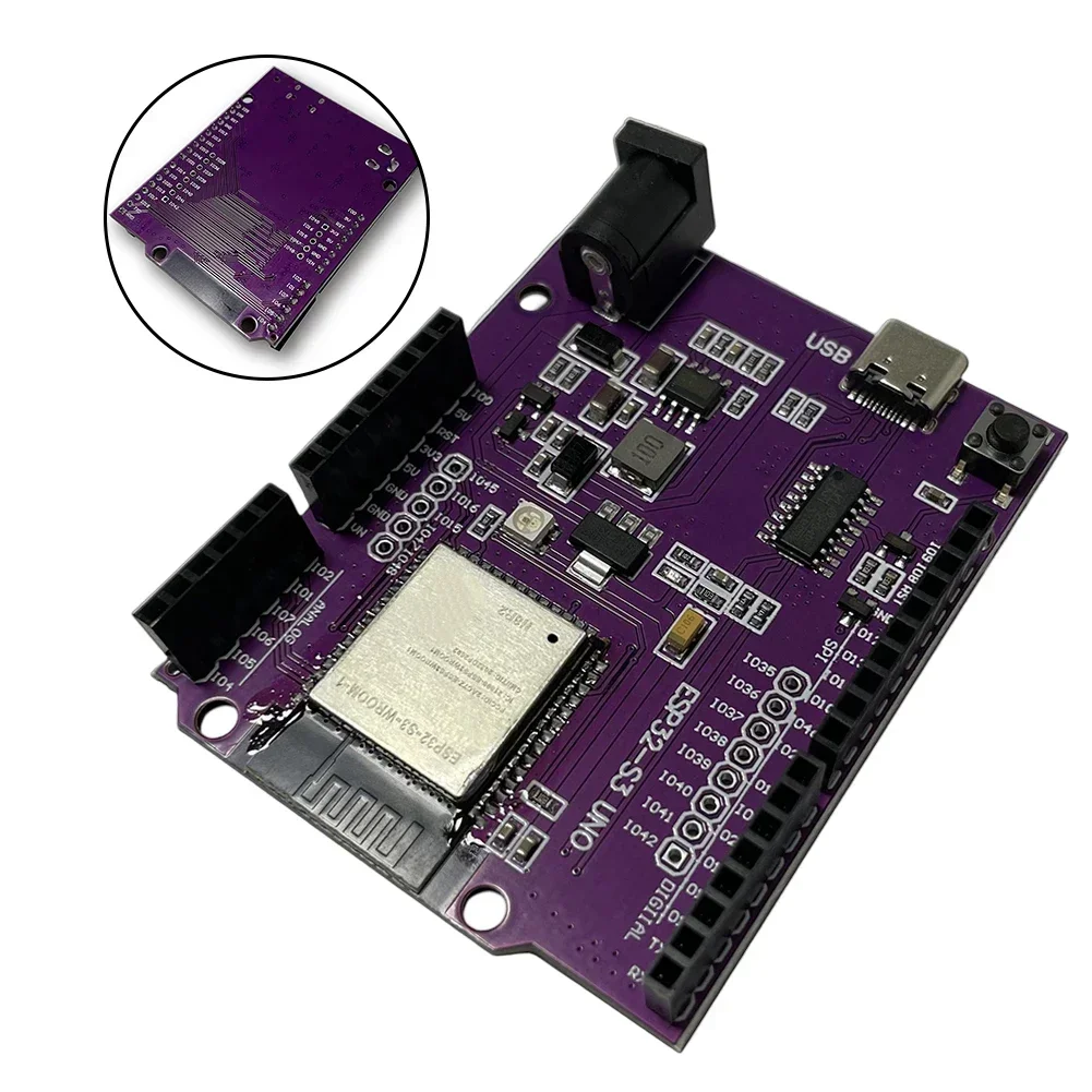 

29x30mm ESP32-S3 Purple Development Board For Development Board Onboard WROOM-1-N8R2 N16R8 Module Development Board