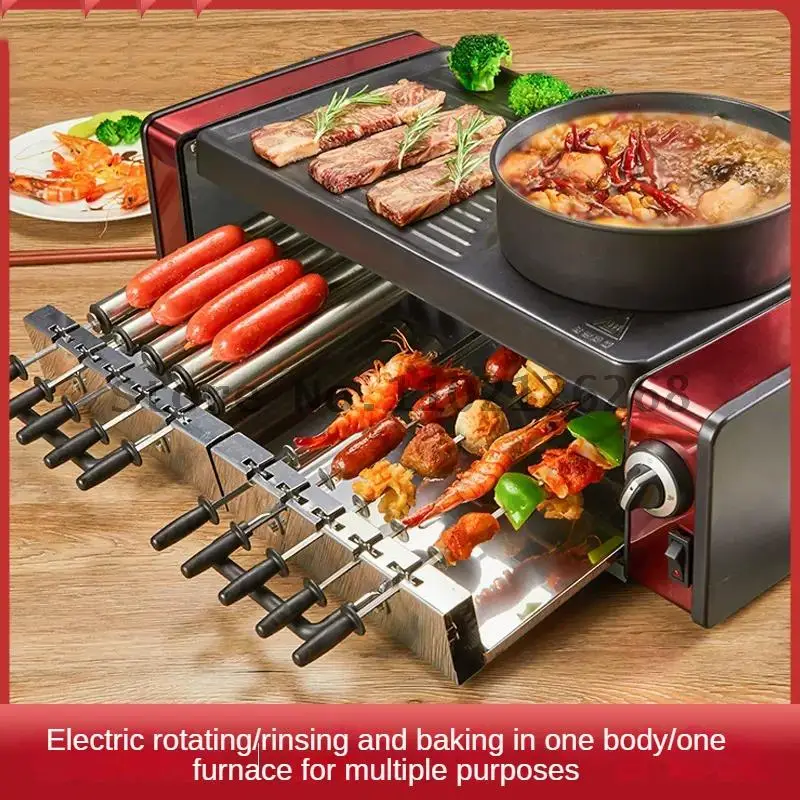 Household Automatic Electric Oven Indoor Sweet Potato Frying Hot Pot All-in-one Pot Full-baked Meat Electric Grill and Hot Pot