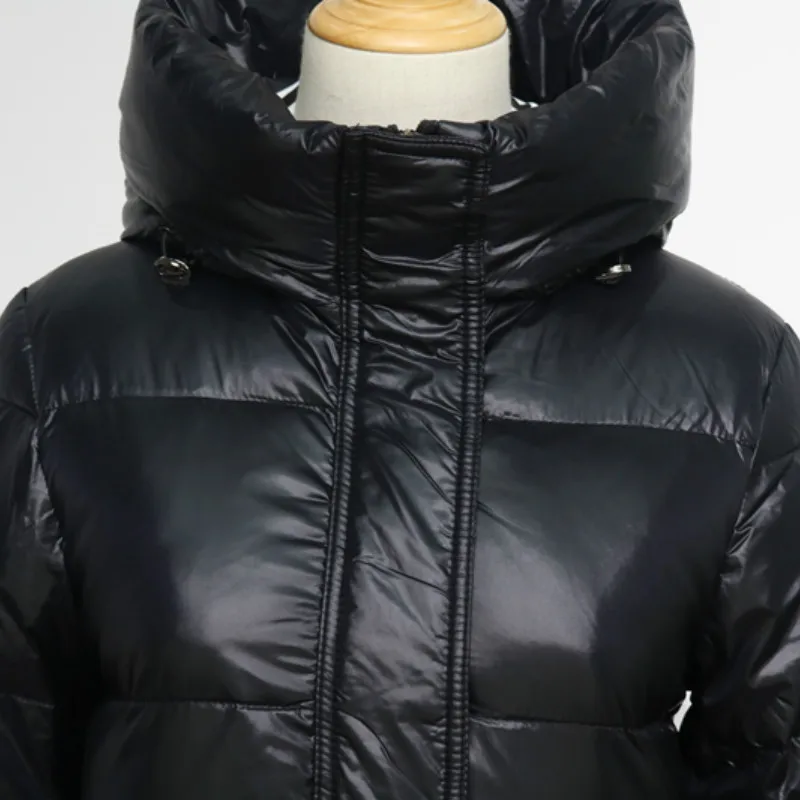 Women Long Down Jacket Hooded White Duck Down Jackets Women Thick Warm Parkas Winter Snow Overcoat Long Coat