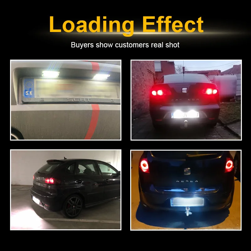 2 قطعة خالية من الأخطاء LED رقم لوحة ترخيص أضواء Canbus لمقعد إيبيزا 6L أروسا ألتيا قرطبة MK1 MK2 ليون 1 متر توليدو 5P 2004-2009